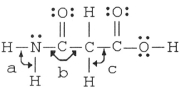 <strong>The bond angles marked a,b,and c in the molecule below are about ________,________,and ________,respectively. </strong> A)90°, 90°, 90° B)120°, 120°, 90° C)120°, 120°, 109.5° D)109.5°, 120°, 109.5° E)109.5°, 90°, 120°