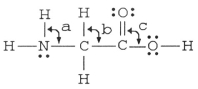 <strong>The bond angles marked a,b,and c in the molecule below are about ________,________,and ________,respectively. </strong> A)109.5°, 109.5°, 109.5° B)120°, 109.5°, 120° C)109.5°, 109.5°, 120° D)90°, 180°, 90° E)109.5°, 109.5°, 90°