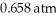 Based on the figure above,the boiling point of ethyl alcohol under an external pressure of is