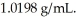 What is the molarity of a 7.00% by mass ammonium chloride aqueous solution at 20 °C? Density of the solution is