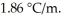 Calculate the freezing point of a 0.05500 m aqueous solution of NaN .The molal freezing-point-depression constant of water is (Assume 100% ionization of NaNO<sub>3</sub>.)