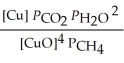 <strong>The expression for for the reaction below is ________. 4CuO (s)+ CH<sub>4</sub> (g) CO<sub>2</sub> (g)+ 4Cu (s)+ 2H<sub>2</sub>O (g)</strong> A) B) C) D) E)