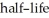 If we start with 1.000 g of cobalt-60,0.400 g will remain after 7.00 yr.This means that the of is ________ yr.