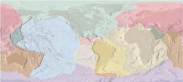 <strong>Below is an image of the plates and continents What is true of this map?</strong> A) It illustrates plate tectonics because it is possible for a separate unit to consist of both continental and ocean basin. B) It illustrates plate tectonics because each continent moves as a separate unit. C) It illustrates continental drift because it is possible for a separate unit to consist of both continental and ocean basin. D) It illustrates continental drift because each continent moves as a separate unit.
