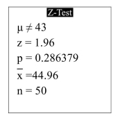 <strong>The following display from a TI-84 Plus calculator presents the results of a hypothesis test. What are the null and alternate hypotheses? </strong> A) B) C) D)
