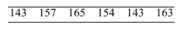 <strong>Six measurements were made of the magnesium ion concentration (in parts per million, or ppm) in a city's municipal water supply, with the following results. It is reasonable to assume that the population is Approximately normal. Construct a 99% confidence interval for the mean magnesium ion concentration.</strong> A) (151.4, 156.9) B) (137.0, 171.3) C) (138.5, 169.8) D) (151.6, 156.7)