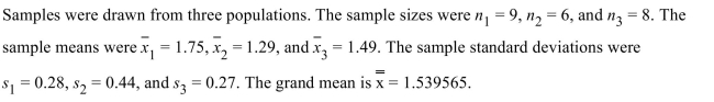 <strong> Compute the sum of squares SSE.</strong> A) 0.7919 B) 0.3959 C) 3.7611 D) 2.1055