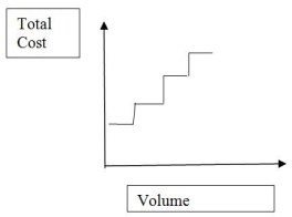 <strong>The following graph indicates which type of cost behaviour? </strong> A) Fixed B) Mixed C) Step D) Variable