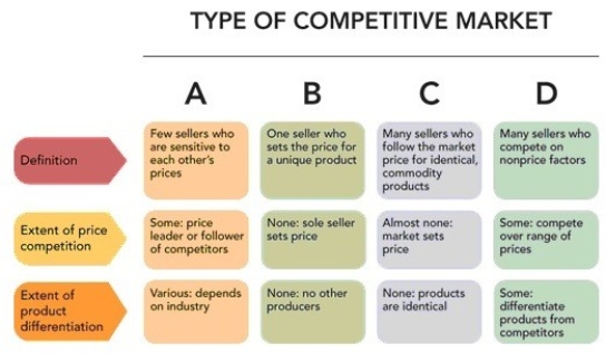 Figure 13-3 -In Figure 13-3 above,column D represents which type of competitive market?