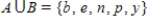 <strong>Find , the union of sets A and B. and </strong> A) B) C) D) E)
