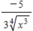 In calculus, it is frequently important to write an expression in the form   , where c is a constant and n is a rational number. Write the expression in this form. ​   ​