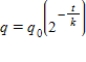 Use the fact that the quantity of a radioactive substance after t years is given by where is the original amount of radioactive material and k is its half-life (the number of years it takes for half the radioactive substance to decay). The half-life of strontium-90 is 25 years. Find the amount of strontium-90 remaining after 7 years if . Round your answer to one decimal place. 