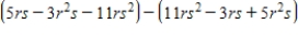 Simplify by combining like terms. ​   ​