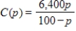 Suppose that the cost C (in dollars) of removing p percent of the particulate pollution from the smokestacks of an industrial plant is given by . Find the domain of this function. Recall that p represents the percent pollution that is removed. 