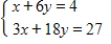 Solve the system by elimination, or by any convenient method. 