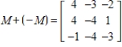 <strong>What is the sum of matrix M and its negative? </strong> A) B) C) D) E)