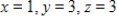 <strong>Find x, y, z and w. </strong> A) , and B) , and C) , and D) , and E) , and