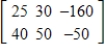 <strong>Let matrix A represent the sales (in thousands of dollars) for the Walbash Company in 2004 in various cities, and let matrix B represent the sales (in thousands of dollars) for the same company in 2005 in the same cities. Write the matrix that represents the total sales by type (wholesale and retail) and city (Chicago, Atlanta, and Memphis) for both years. ; </strong> A) B) C) D) E)