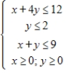 <strong>Solve the following linear programming problem. Maximize subject to </strong> A)36 B)9 C)2 D)15 E)12