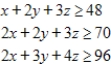 Use the simplex method. ​ Minimize   subject to ​   ​