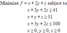Use the simplex method, Excel, or another technology to solve. 