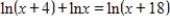 <strong>Solve the logarithmic equation . </strong> A) B) C) D) E)