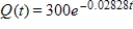 An initial amount of 300 g of the radioactive isotope thorium-234 decays according to , where t is in years. How long does it take for half of the initial amount to disintegrate? This time is called the half-life of this isotope. Round your answer to one decimal place. 