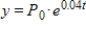 <strong>The population y of a certain country was 100,000 in 1990 and 149,182 in 2000. Assume the formula applies to the growth of the country's population. Estimate the population of the country in 2005. Round your answer to the nearest human. </strong> A)122,140 B)271,828 C)182,212 D)81,873 E)54,881