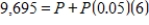 <strong>What does the number 0.05 represent in the given equation: . </strong> A)annual interest rate B)interest C)future value D)time E)principal