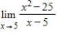 <strong>Use properties of limits and algebraic methods to find if the limit exists. </strong> A)0 B)10 C)∞ D)-10 E)5