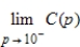 <strong>Suppose that the cost C in dollars of obtaining water that contains p percent impurities is given by . Find , if it exists. </strong> A)$0 B)$13 C)$117 D)$1,300 E)does not exist