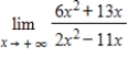 <strong>Use analytic methods to evaluate the limit and determine which type of asymptote (if any) it represents. You can verify your conclusion by graphing the function with a graphing utility, if one is available. </strong> A)limit = 3, vertical asymptote B)limit = 6, horizontal asymptote C)limit = 6, vertical asymptote D)limit = 3, horizontal asymptote E)does not exist