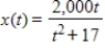 <strong>The number of milligrams x of a medication in the bloodstream t hours after a dose is taken can be modeled by , . For what -values is increasing? Round answers to two decimal places.</strong> A) B) C) D) E)