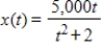 <strong>The number of milligrams x of a medication in the bloodstream t hours after a dose is taken can be modeled by , . Find the t-value at which x is maximum. Round your answer to two decimal places. </strong> A)0 hours B)1.41 hours C)1767.77 hours D)3.41 hours E)3.45 hours