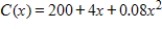For the cost function , show that average costs are minimized at the x-value where by finding this minimum. Round your answer to two decimal places. (Note: ) 