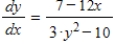 <strong>Find dy/dx for the following equation: . </strong> A) B) C) D) E)