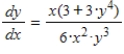 <strong>Find dy/dx for the following equation: . </strong> A) B) C) D) E)