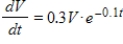 Let V denote the volume of a tumor, and suppose that the growth rate of the tumor satisfies . If the initial volume of the tumor is 1.89 units, find an equation for V as a function of t. If it's necessary, round your calculations to two decimal places. 