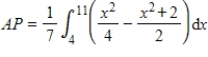 <strong>For a certain product, the total revenue is given by , and the total cost is given by . Write an integral that gives the average profit for the product over the interval from 4 to 11 β</strong> A) B) C) D) E)