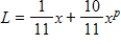 <strong>Suppose the Gini coefficient of income for a certain country is If the Lorenz curve for this country is , find the value of p. β</strong> A)12 B)11 C)10 D)β13 E)14