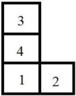 <strong>Figure K.4 A company of four departments has the following closeness factors and current locations of all departments. Assume rectilinear distance. Using the information in Figure K.4, which of these arrangements has the best weighted-distance score?</strong> A) B) C) D)