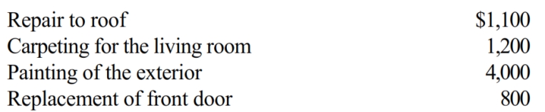 Marvin spends the following amounts on a house he owns: a. How much of these expenses can Marvin deduct if the house is his principal residence? b. How much of these expenses can Marvin deduct if he rents the house to a tenant? c. Classify any deductible expenses as deductions for AGI or as deductions from AGI.