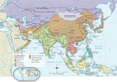 <strong>According to Map 24.3: Asia in 1914, which Western power had the latest date of colonization in Asia? </strong> A)The Russian Empire B)The Japanese Empire C)The United States D)Great Britain