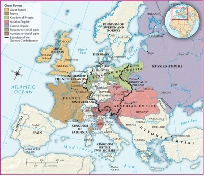<strong>According to Map 21.1: Europe in 1815, why was the Austrian Empire able to maintain order in most of Europe between 1815 and 1848? </strong> A)Bordering as it did on both the Russian and the Ottoman Empires, it was well positioned to exert control over two empires that were hostile to one another. B)With significant territories on the Italian peninsula and a commanding position within the German Confederation, the Austrian Empire was able to suppress the interest in reform and change in the areas closest to itself. C)Owing to its large size, the Austrian Empire was able to influence the actions of the Kingdom of Prussia, thus holding a greater position within the German Confederation. D)Although it acquired far-reaching territory, the Austrian Empire was able to implement the German language in all previously non-German-speaking lands.