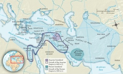 <strong>According to Map 2.1, The Assyrian and Persian Empires, ca. 1000-500 B.C.E., how did Iran's geography affect its development? </strong> A)The central plateau separated the Iranian civilizations from neighboring cultures, giving it an insular quality. B)The mountainous northern border prevented Central Asian nomads from moving into Iran, permitting the Iranians' civilization to develop in relative security. C)The southern coastline of Iran developed a sophisticated commercial culture, while the plateau region remained isolated and underdeveloped. D)The uncrossable salt deserts forced traffic east and west across Iran, establishing a route for trade and communication between East and West.
