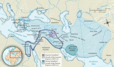 <strong>According to Map 2.1, The Assyrian and Persian Empires, ca. 1000-500 B.C.E., which two cities were located within the Assyrian homeland? </strong> A)Pasargadae and Persepolis B)Nineveh and Calah C)Jerusalem and Thebes D)Babylon and Susa