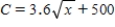 <strong>The cost C (in dollars)of producing x units of a product is given by Find the additional cost when the production increases from 9 to 10.Round your answer to two decimal places. </strong> A) $0.58 B) $0.36 C) $0.62 D) $0.12 E) $0.64