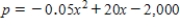 <strong>The profit (in dollars)from selling x units of calculus textbooks is given by Find the marginal profit when Round your answer to two decimal places. </strong> A) $35.00 B) $20.00 C) $5.00 D) $-125.00 E) $-130.05