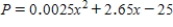 <strong>When the price of a glass of lemonade at a lemonade stand was $1.75,400 glasses were sold.When the price was lowered to $1.50,500 glasses were sold.Assume that the demand function is linear and that the marginal and fixed costs are $0.10 and $25,respectively.Find the profit P as a function of x,the number of glasses of lemonade sold. </strong> A) B) C) D) E) 
