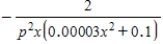 <strong>Find the rate of change of x with respect to p. , </strong> A) B) C) D) E) 